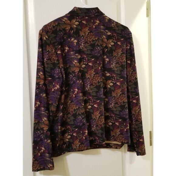 VTG-Briggs New York -Long Sleeve Women's Blazer Jacket Floral Button Up Size M - Picture 2 of 6